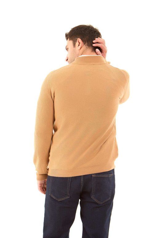 سويتر أنيق بياقة بسحاب مزدوج