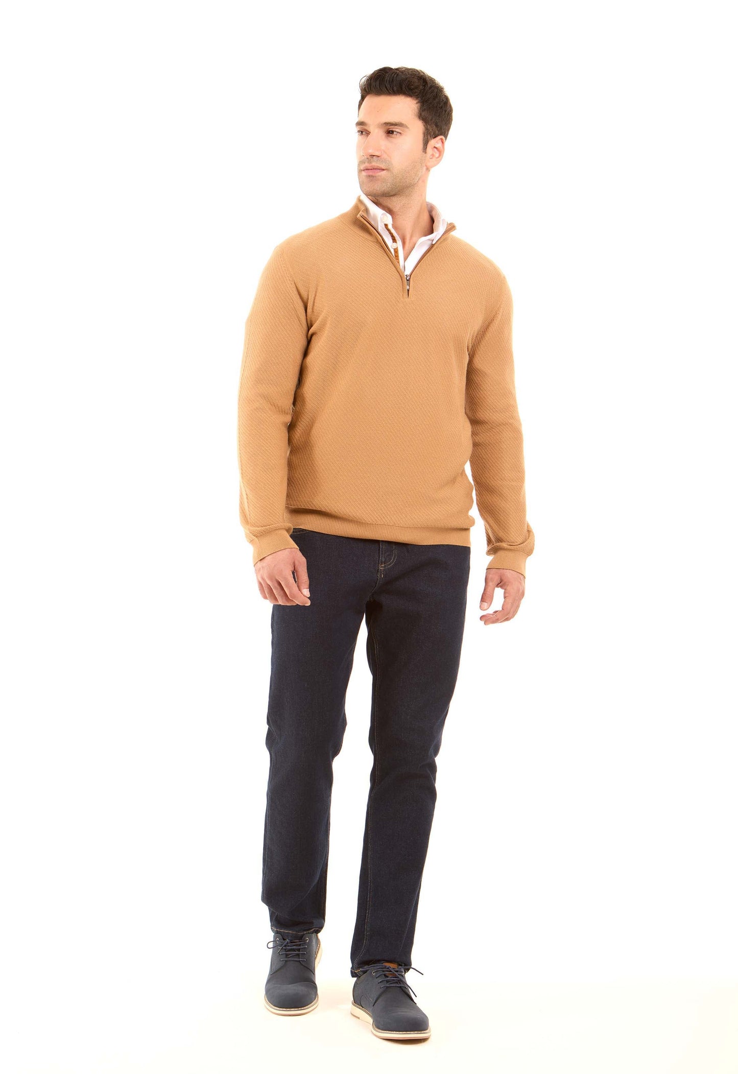 Double Zipped Collar Elegant Sweater