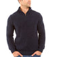 Zipped Stand Collar Knitted Winter Sweater
