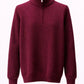 Zipped Stand Collar Knitted Winter Sweater
