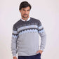 Geometric Pattern Crew Neck Elegant Pullover