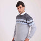Geometric Pattern Crew Neck Elegant Pullover