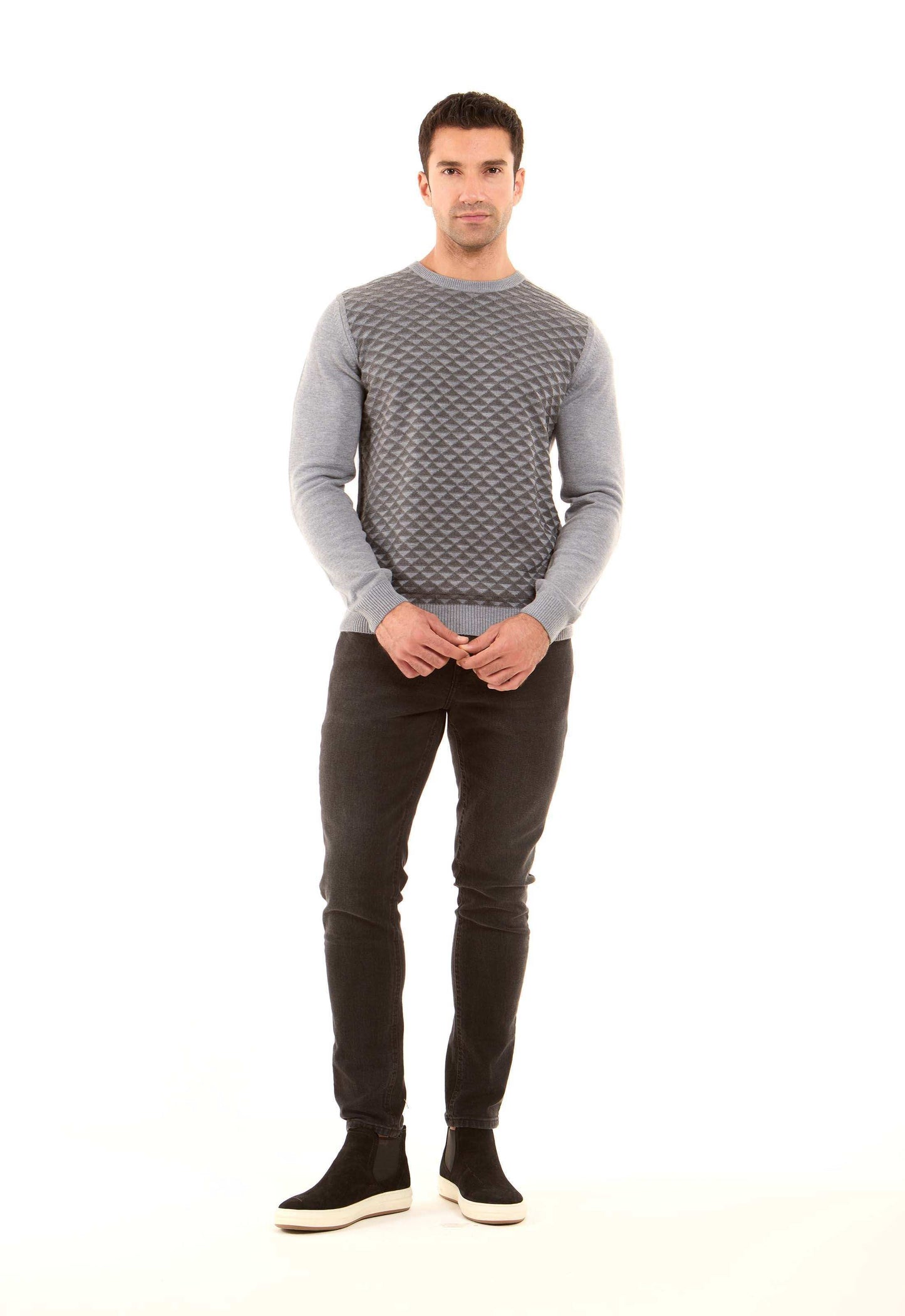 Triangles Pattern Regular Fit Casual Pullover