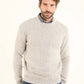 Knitted Diamond Round Neck Pullover with Flecks
