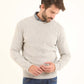 Knitted Diamond Round Neck Pullover with Flecks
