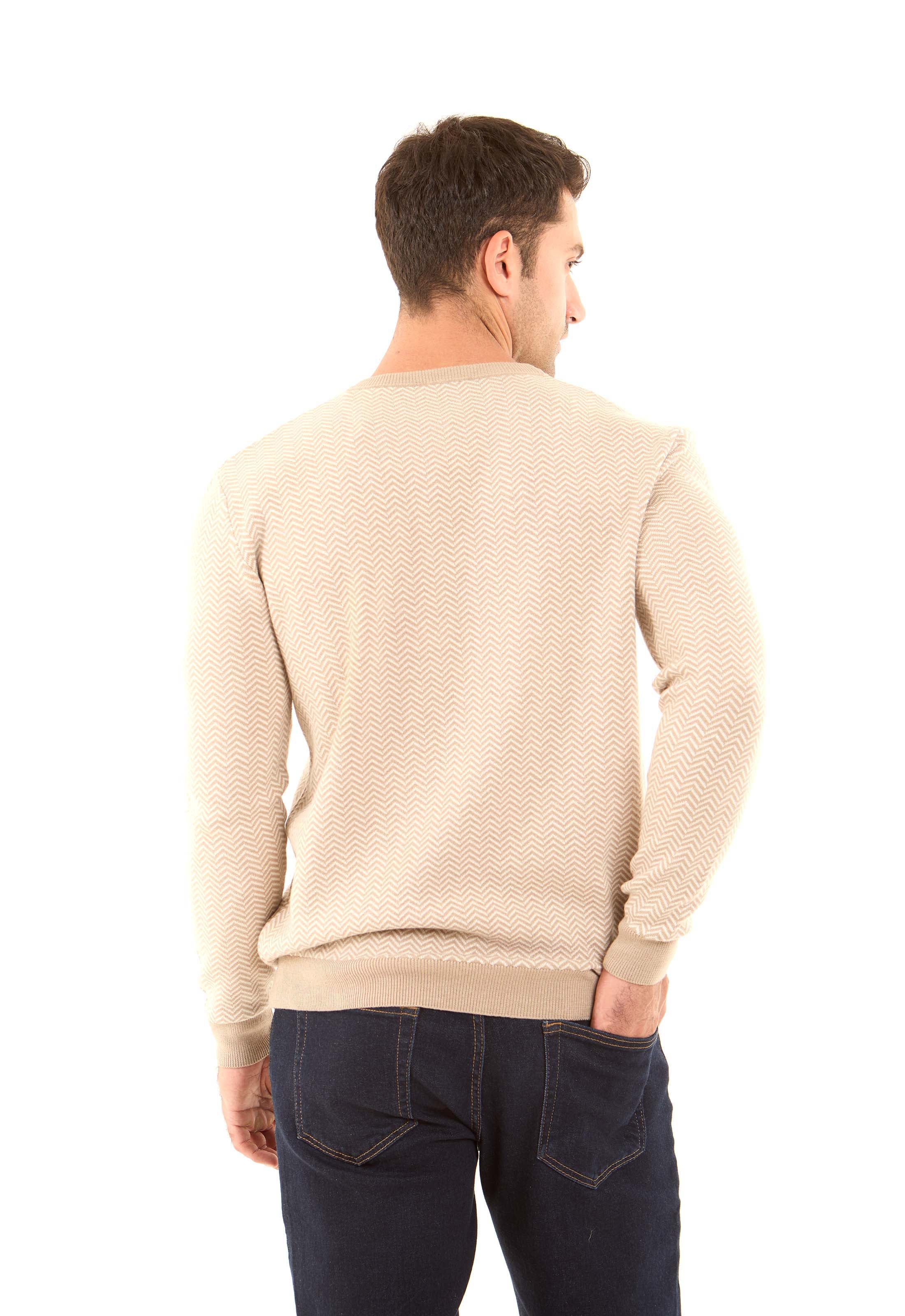 Crew Neck Chevron Slip On Pullover