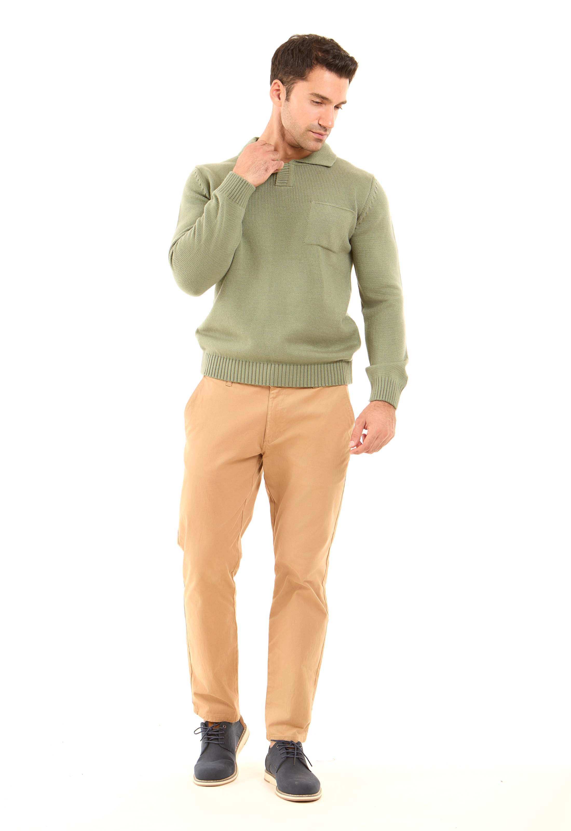 Turn Down Collar Slip On Knitted Sweater