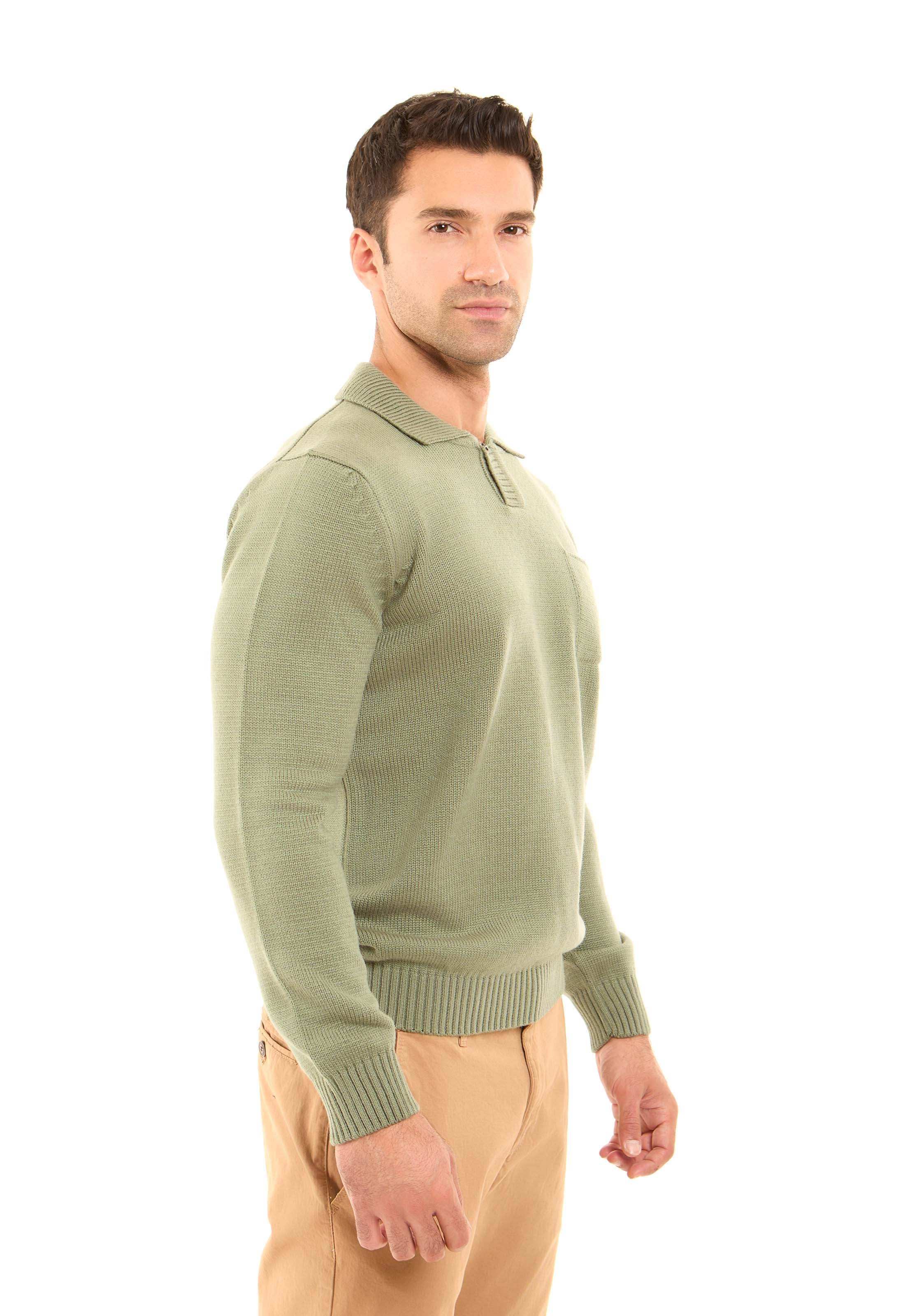 Turn Down Collar Slip On Knitted Sweater