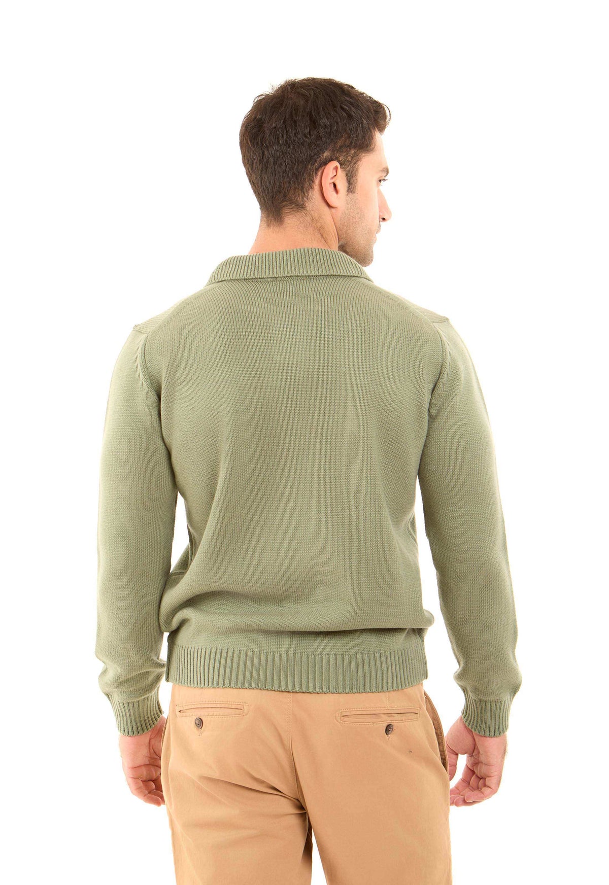 Turn Down Collar Slip On Knitted Sweater