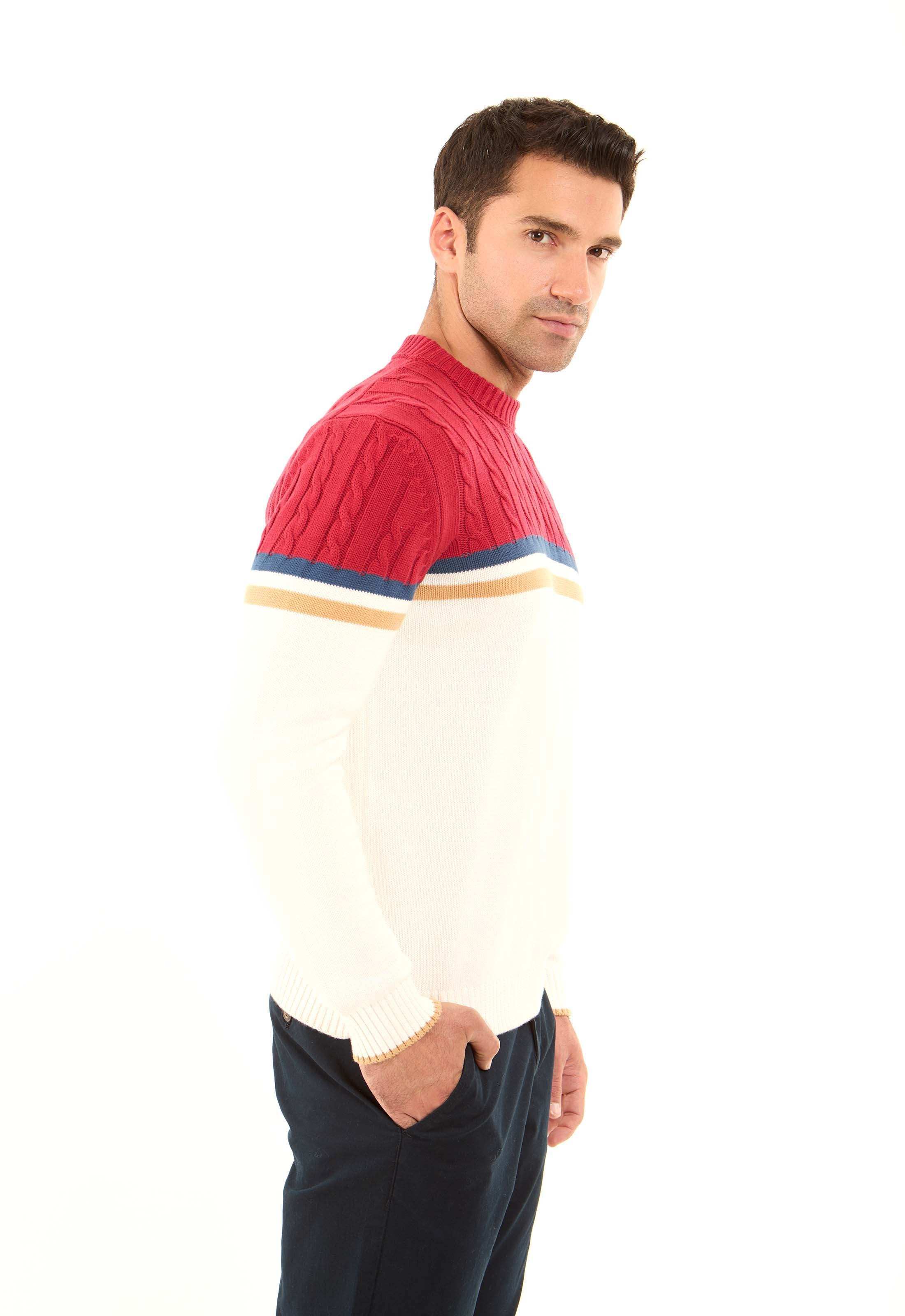 Round Neck Regular Fit Color-Block Pullover