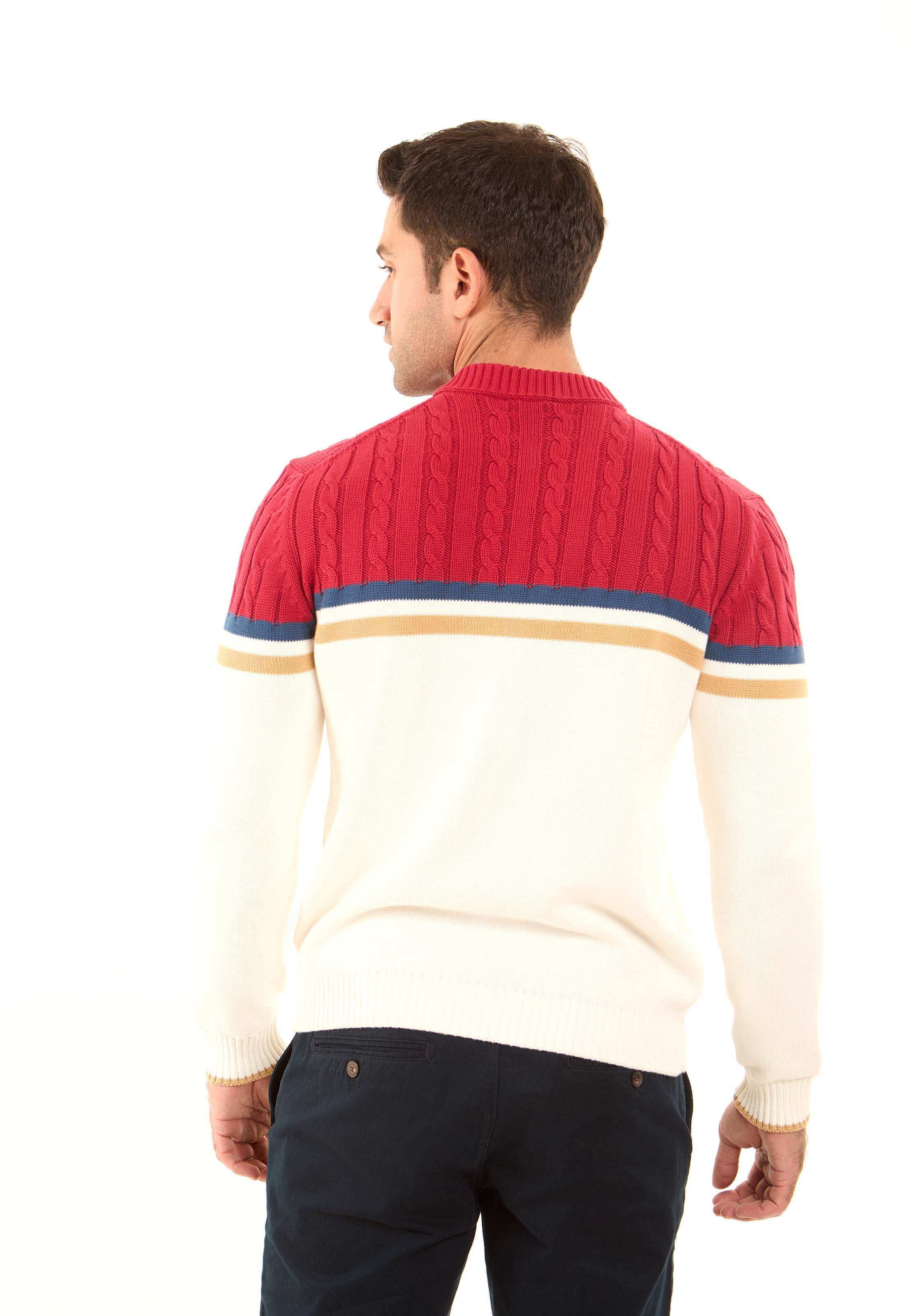 Round Neck Regular Fit Color-Block Pullover
