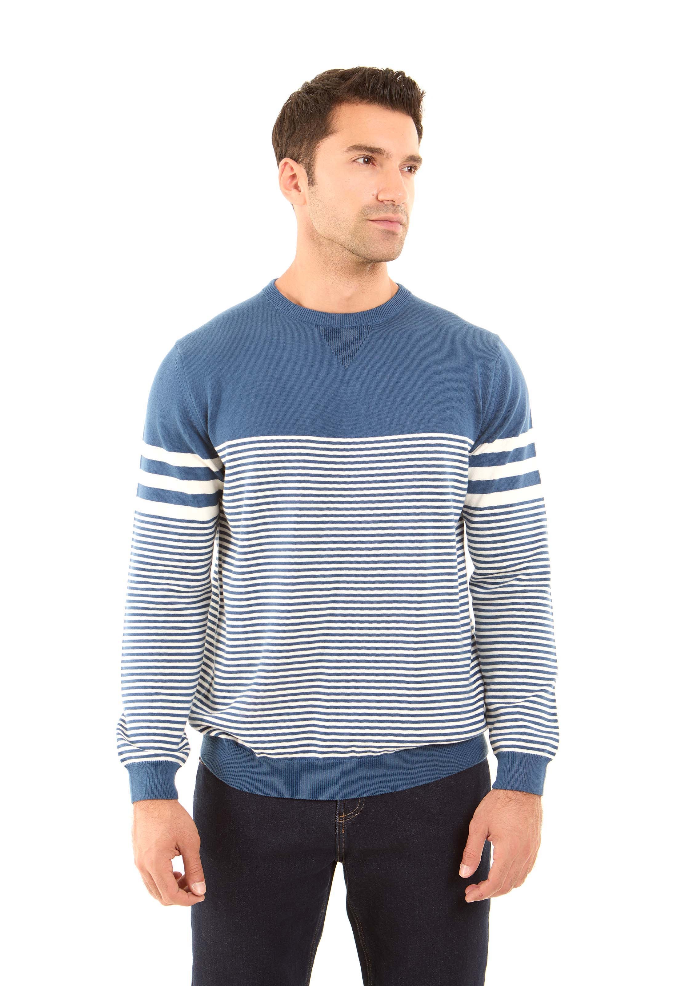 بلوفر مخطط بأكمام طويلة وأستيك