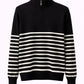 Striped Half-Zip Knit Sweater