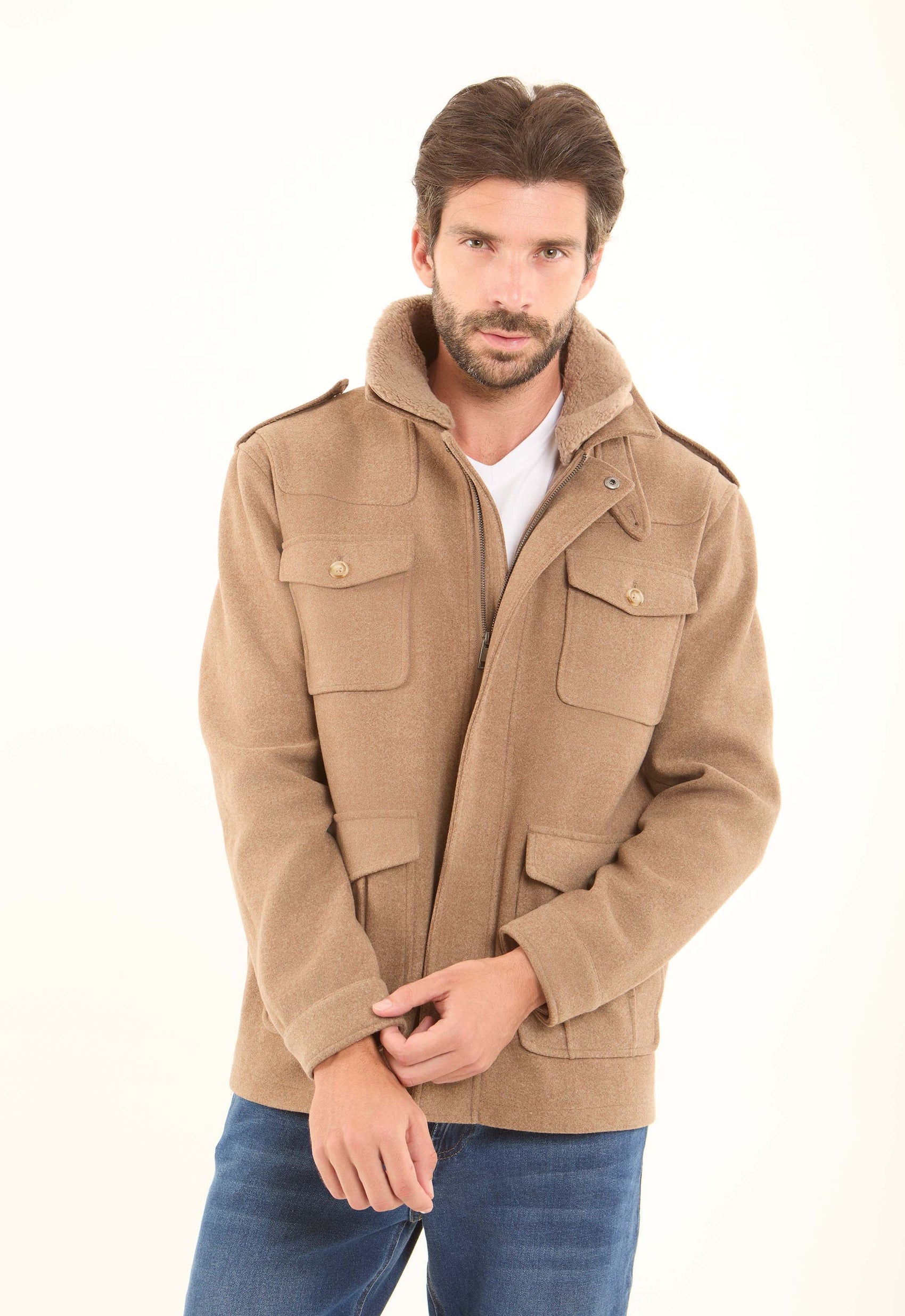 Wool-Blend Utility Jacket