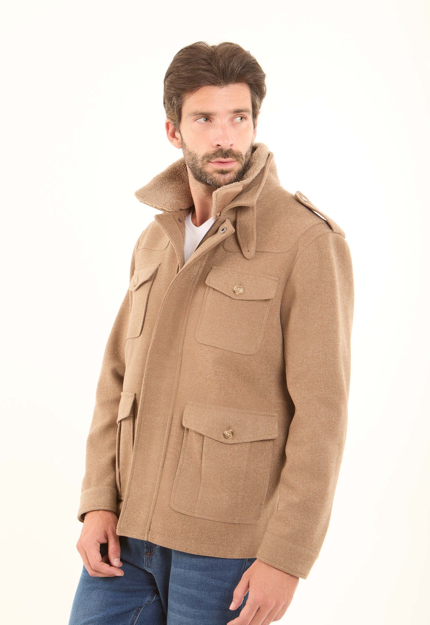 Wool-Blend Utility Jacket