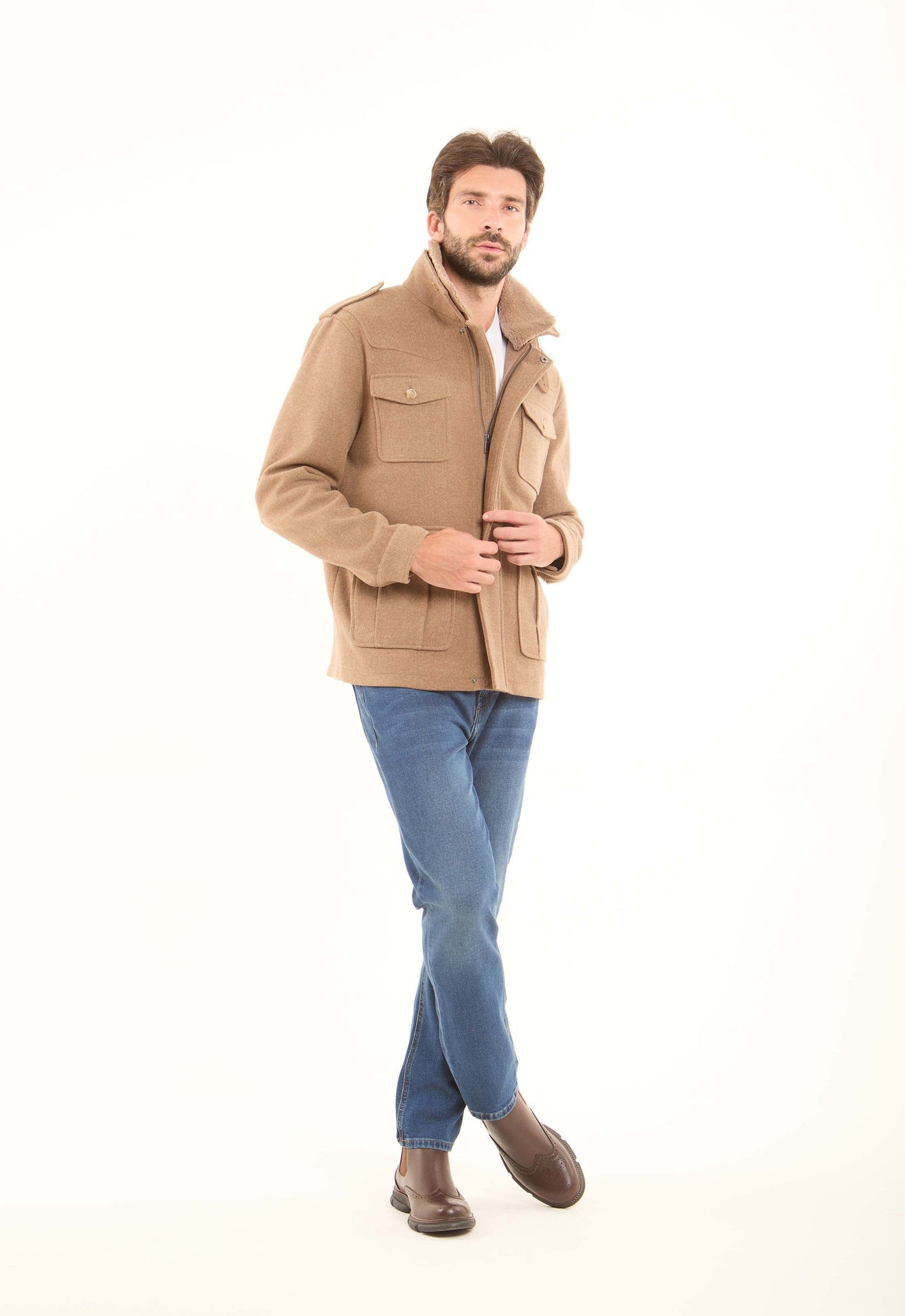 Wool-Blend Utility Jacket