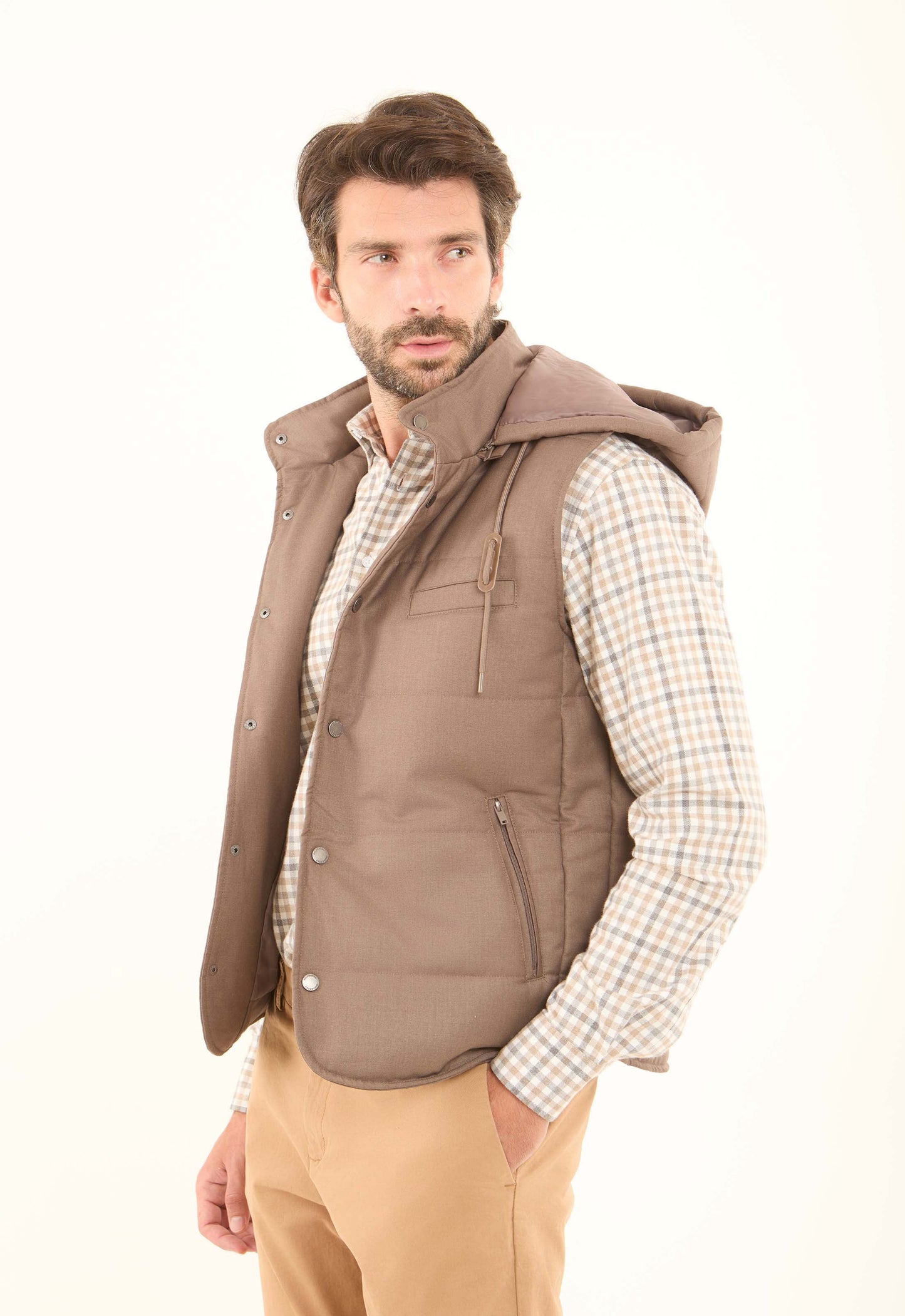 Hooded Neck with Drawstring Casual Vest