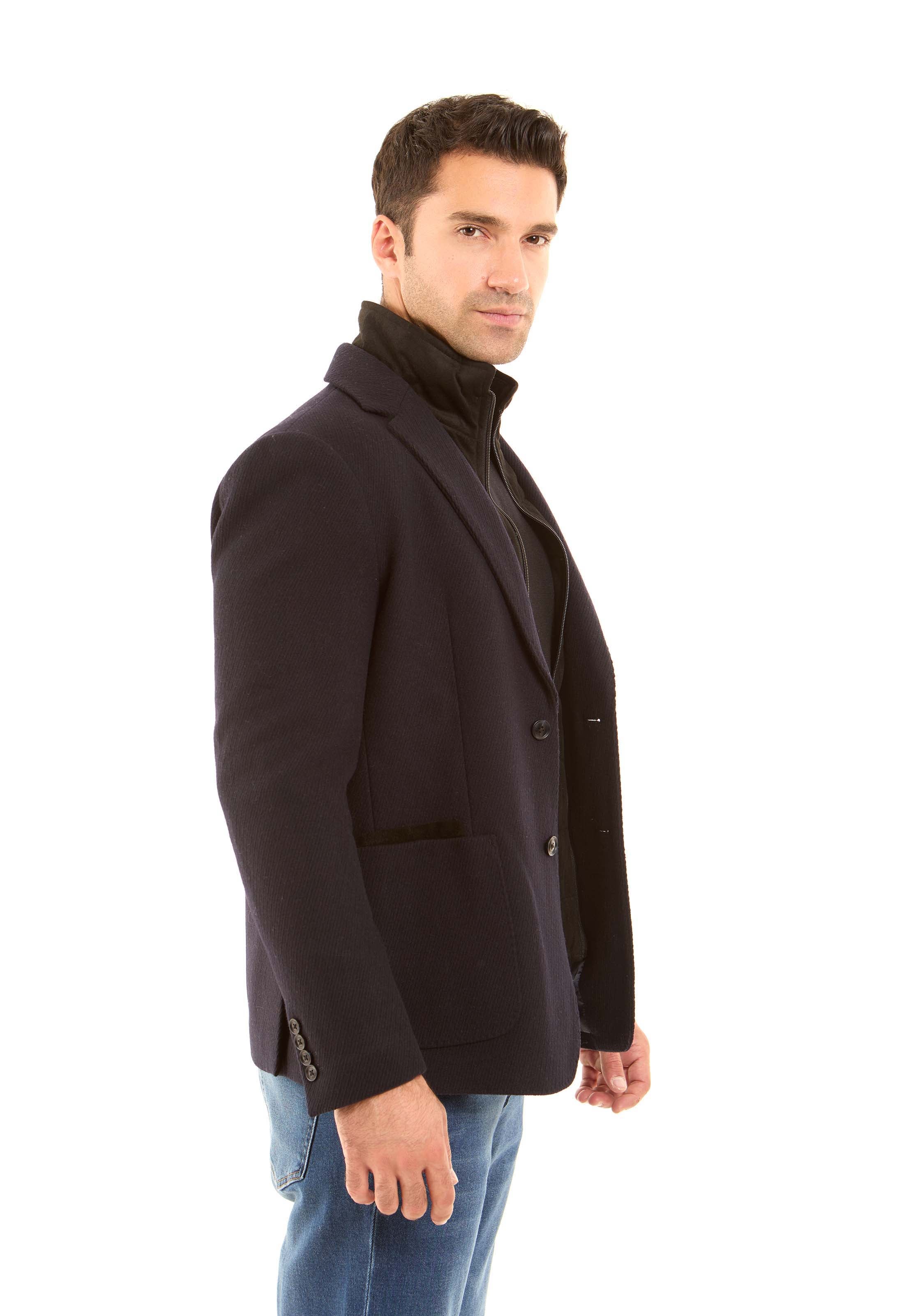 Wool-Blend Layered-Look Tailored Blazer