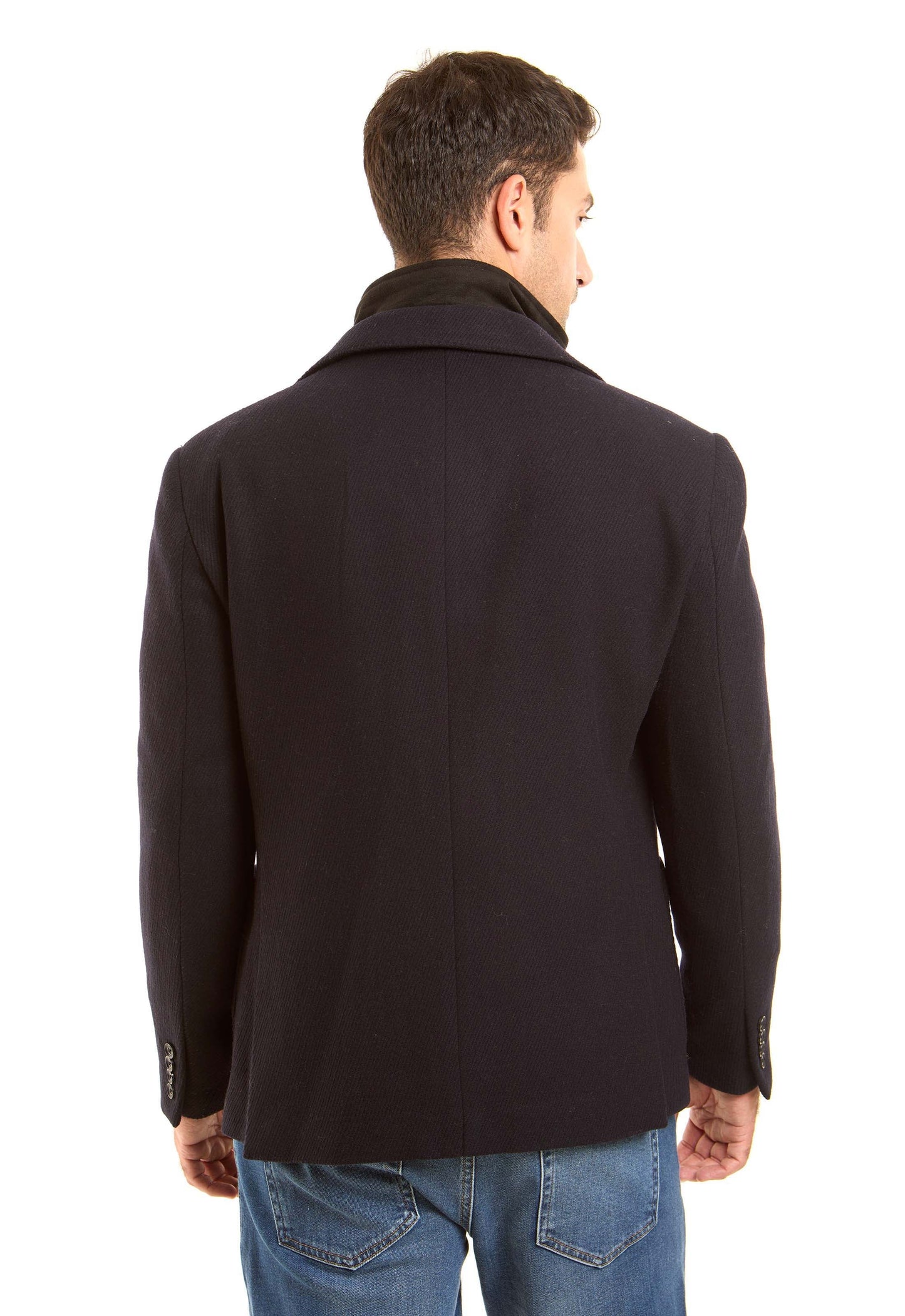 Wool-Blend Layered-Look Tailored Blazer