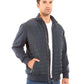 Padded Mixed-Fabric Zip Jacket