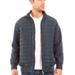 Padded Mixed-Fabric Zip Jacket