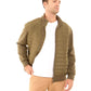 Padded Mixed-Fabric Zip Jacket