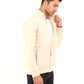 Padded Mixed-Fabric Zip Jacket