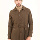 Wool-Blend Textured Belted Coat