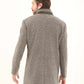 Wool-Blend Textured Stand-Collar Coat