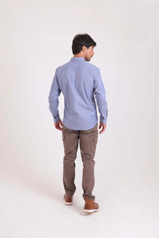 Solid Slim Cargo Pants with Pockets