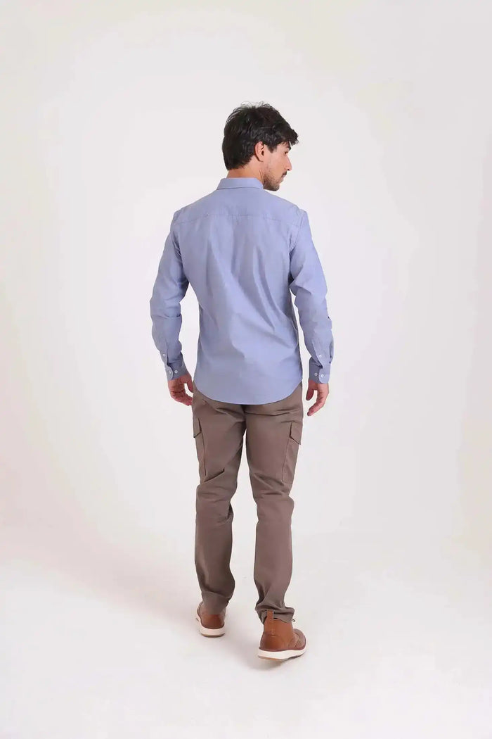 Solid Slim Cargo Pants with Pockets