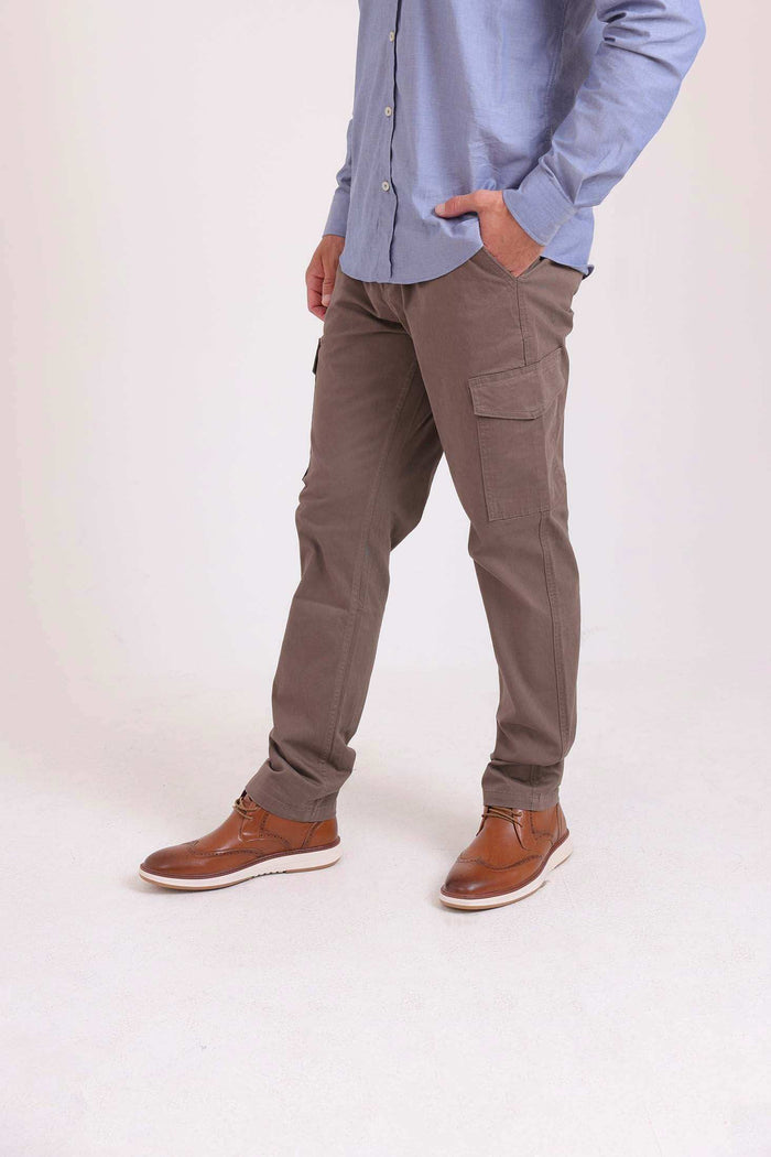 Solid Slim Cargo Pants with Pockets