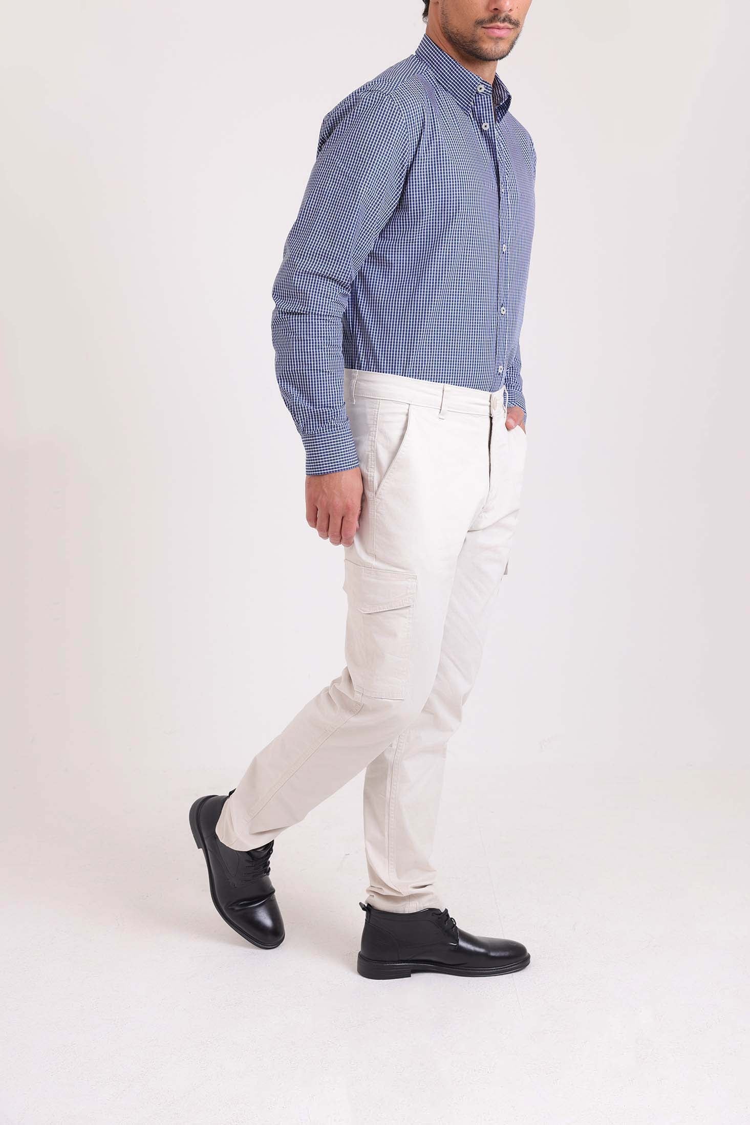 Solid Slim Cargo Pants with Pockets