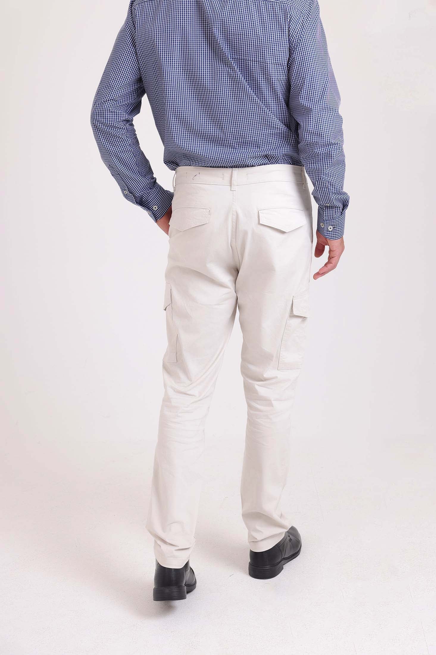 Solid Slim Cargo Pants with Pockets