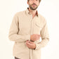 Solid Regular Cotton Shirt with Buttoned Pocket