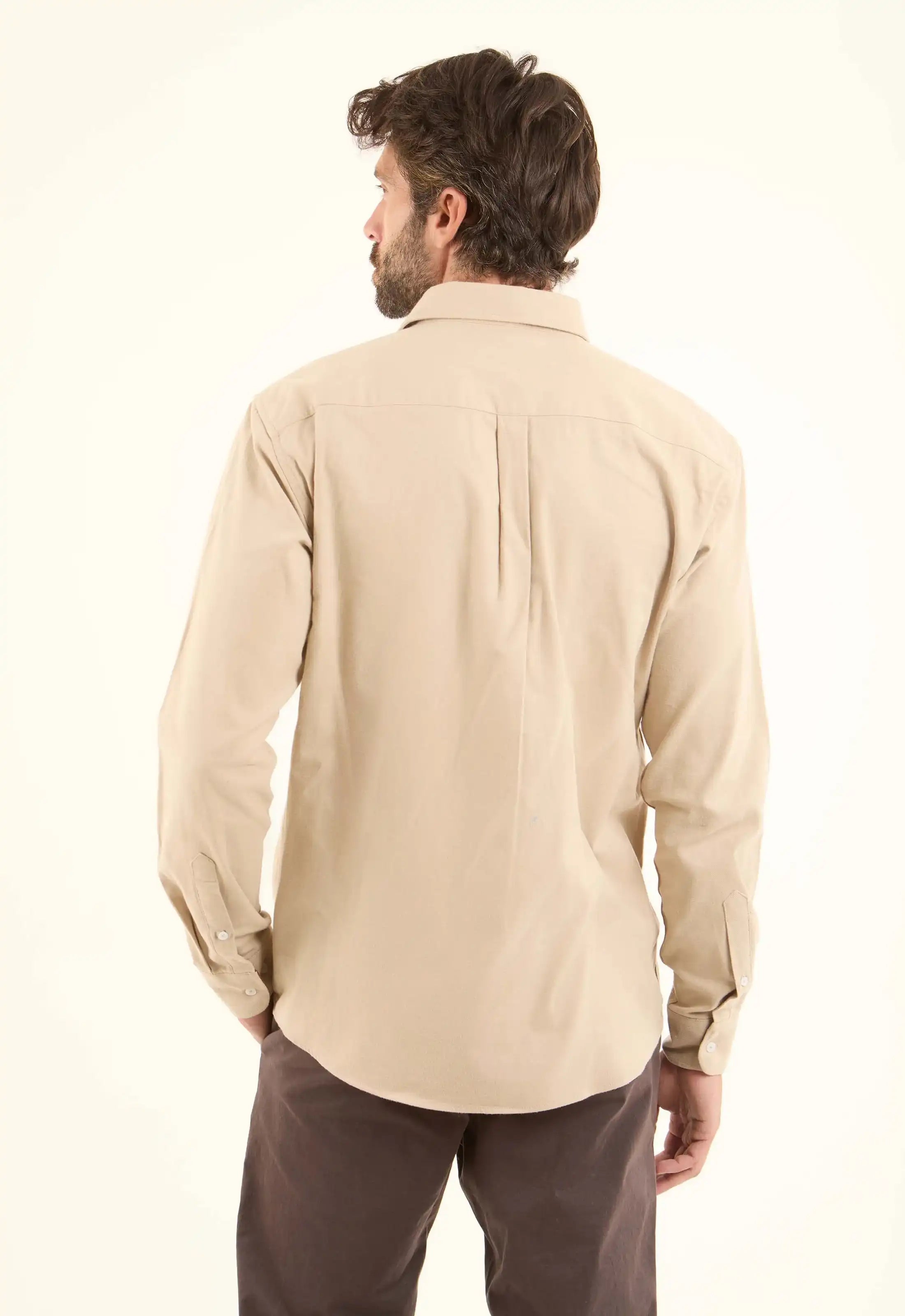 Solid Regular Cotton Shirt with Buttoned Pocket