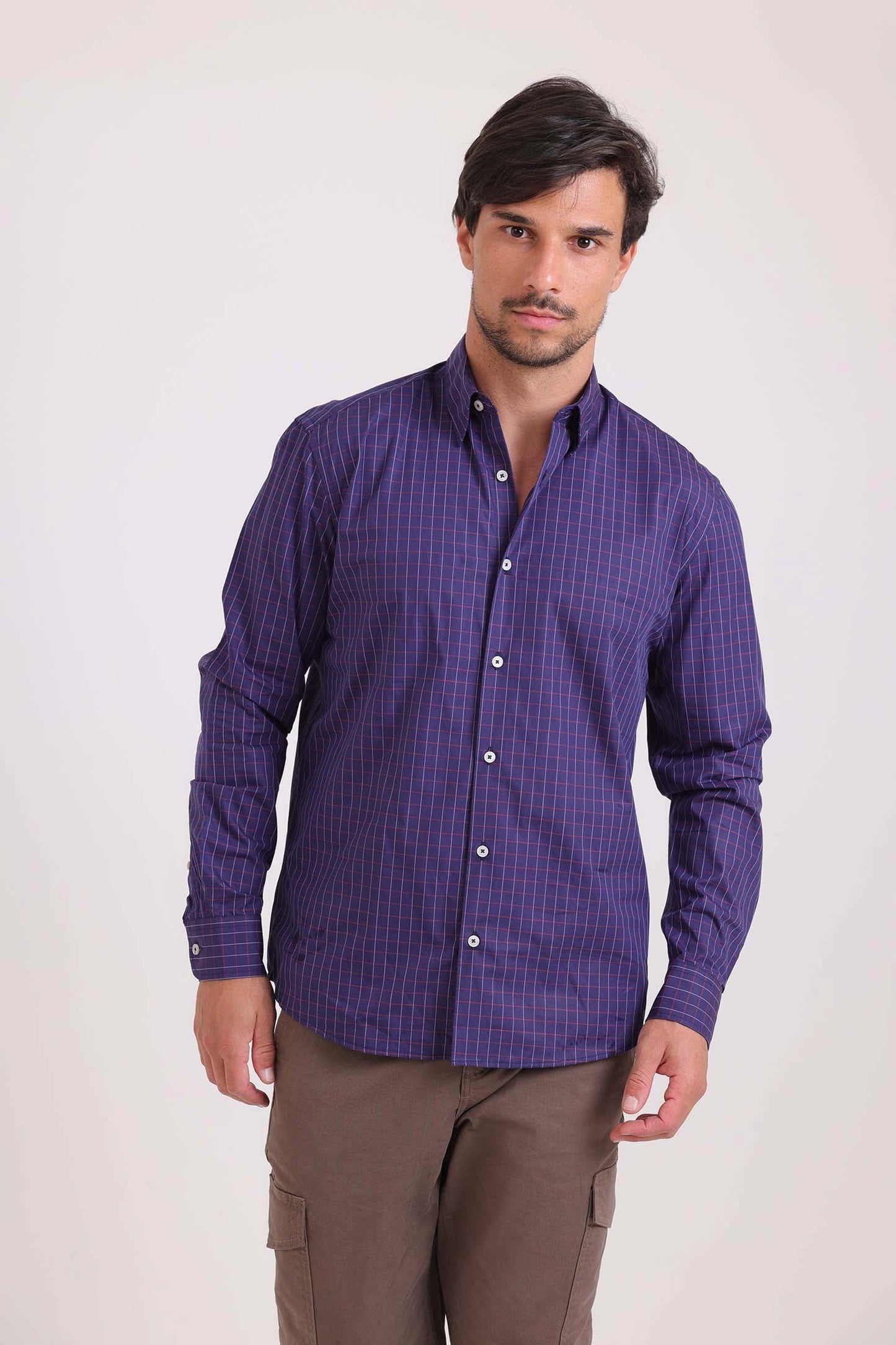 Long Sleeves Checkered Buttoned Shirt