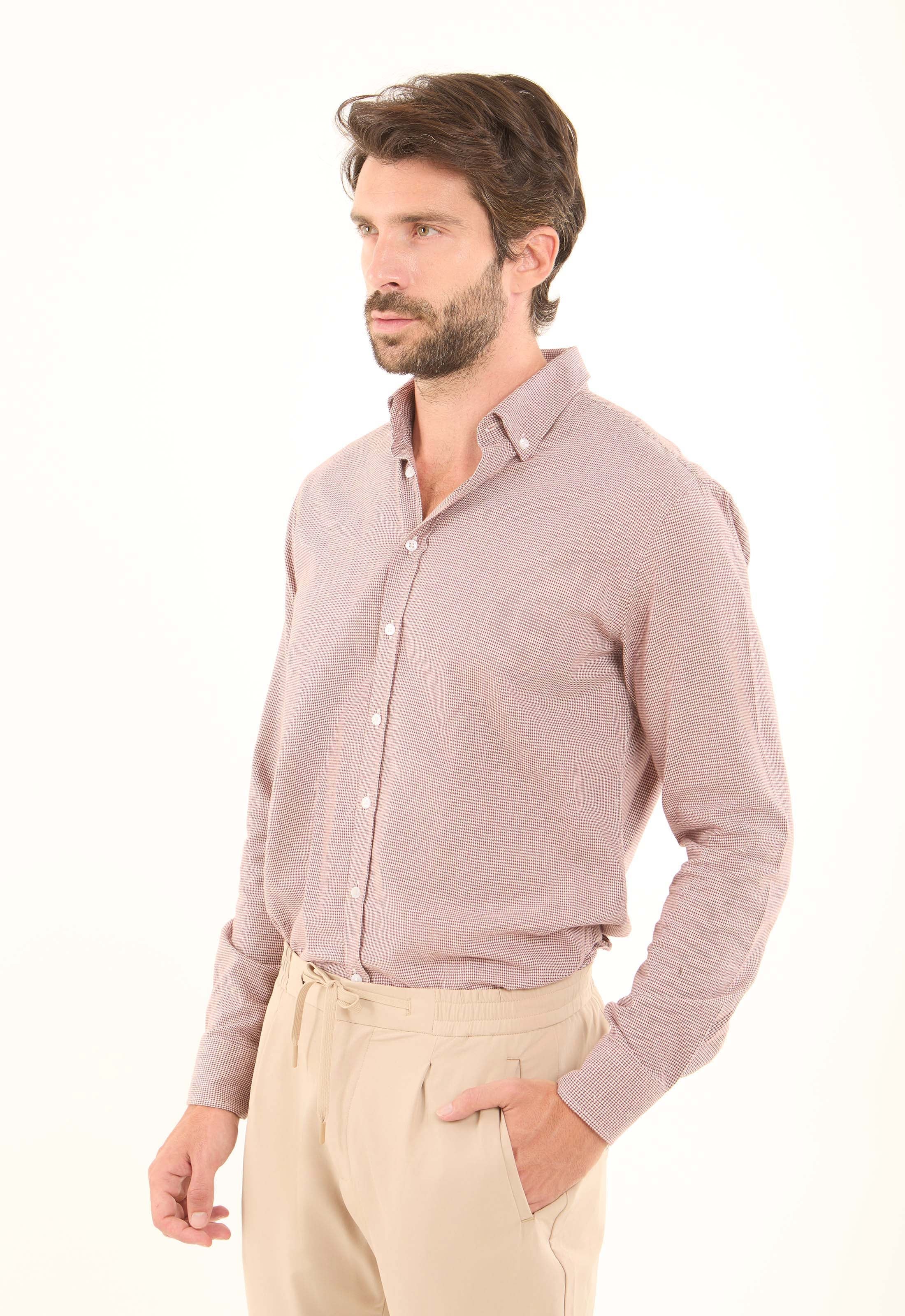 Patterned Long Sleeves Shirt with Classic Collar