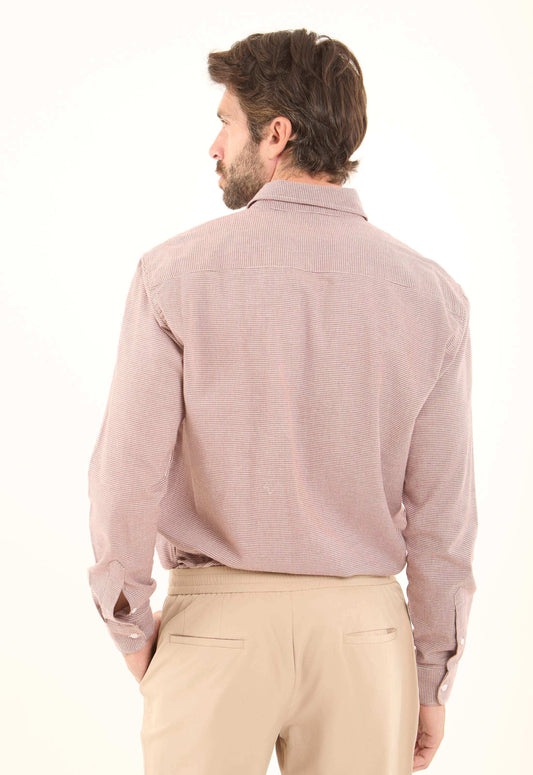 Patterned Long Sleeves Shirt with Classic Collar
