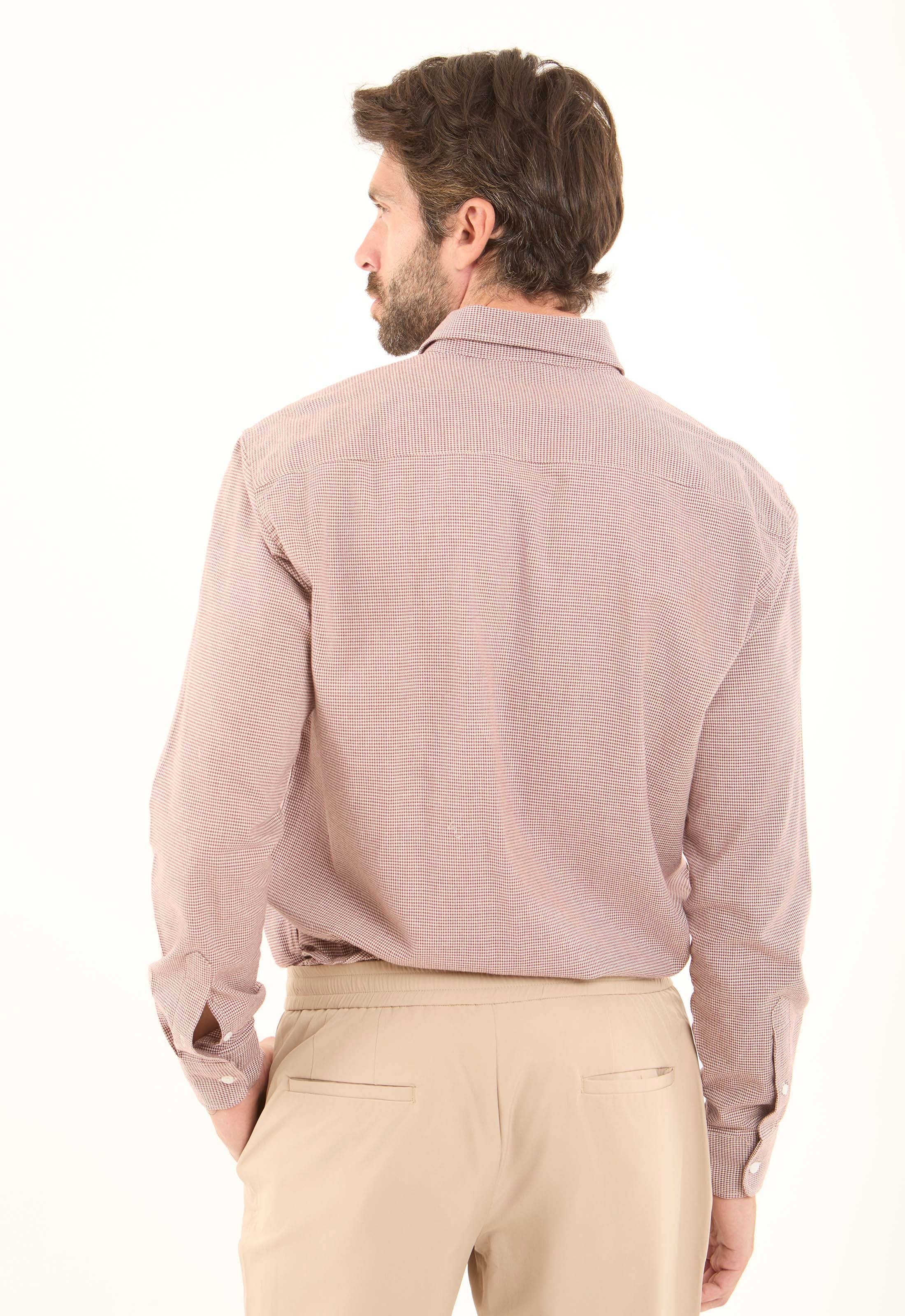 Patterned Long Sleeves Shirt with Classic Collar