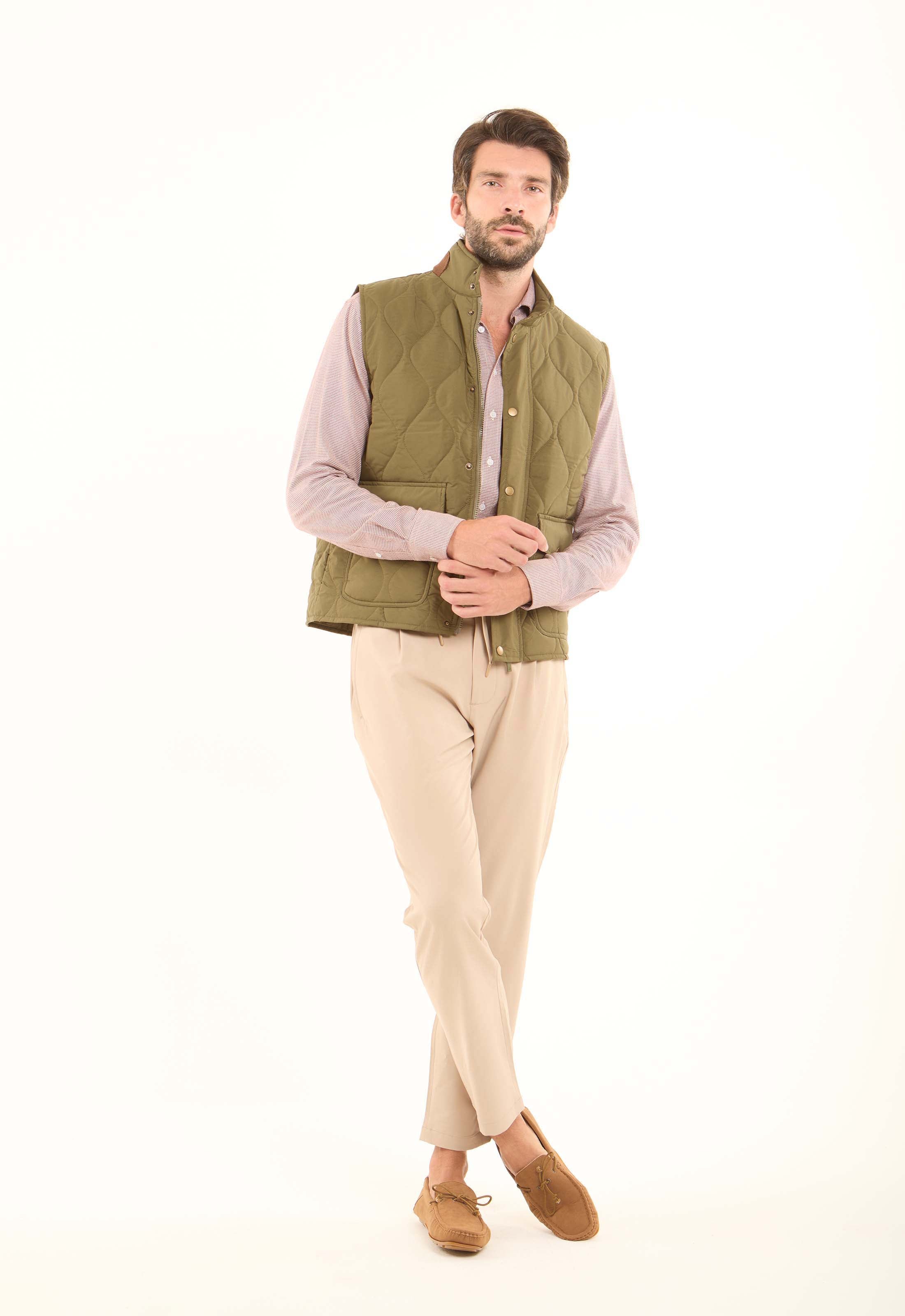 Patterned Long Sleeves Shirt with Classic Collar