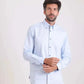 Solid Classic Shirt with Striped Neckline