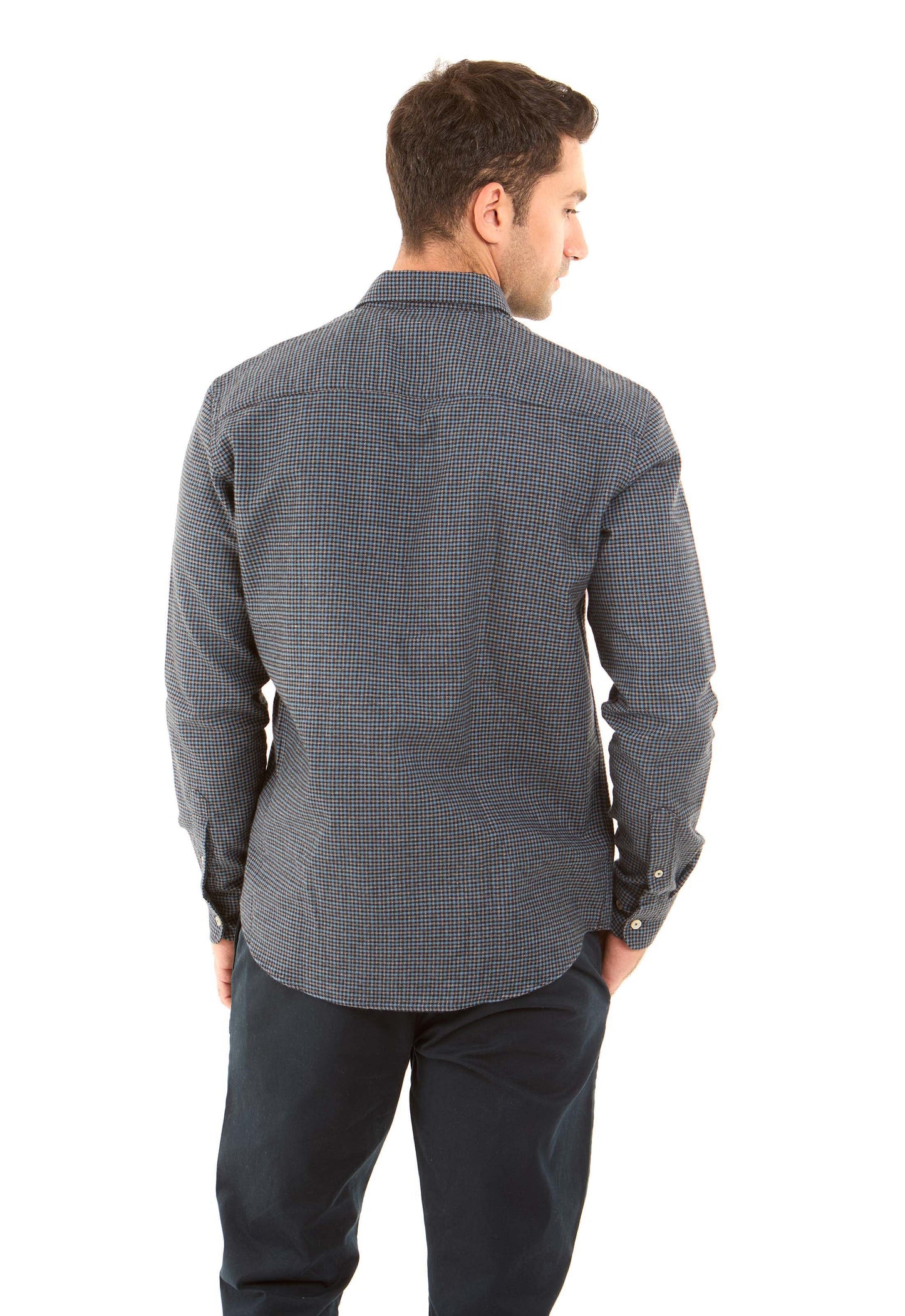 قميص كاجوال مضلع بقصة عادية