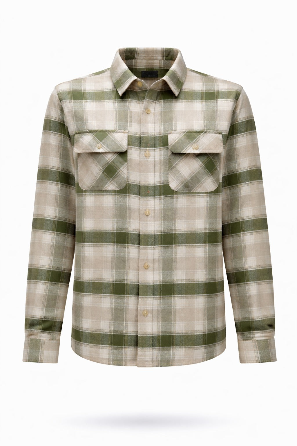 Plaid Utility Button-Up Shirt