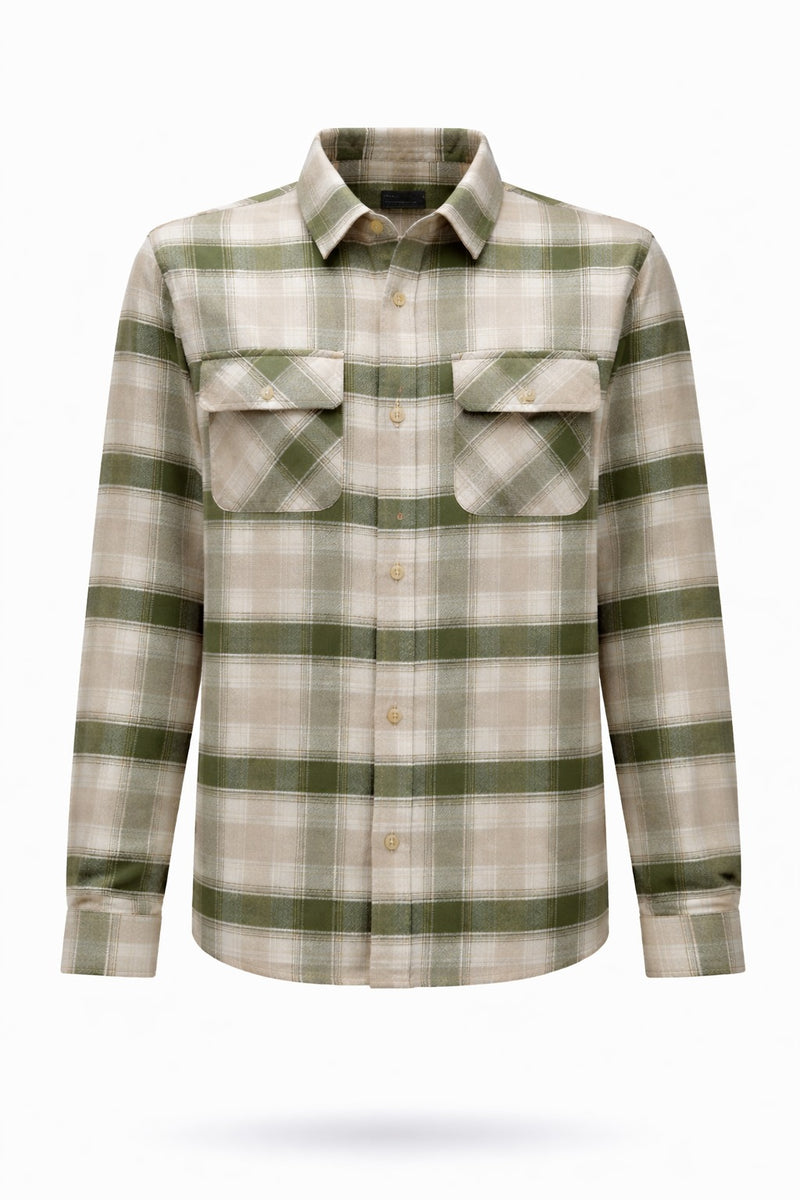 Plaid Utility Button-Up Shirt
