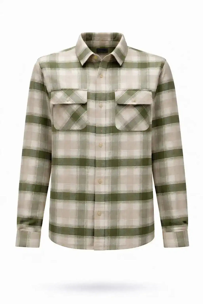 Plaid Utility Button-Up Shirt