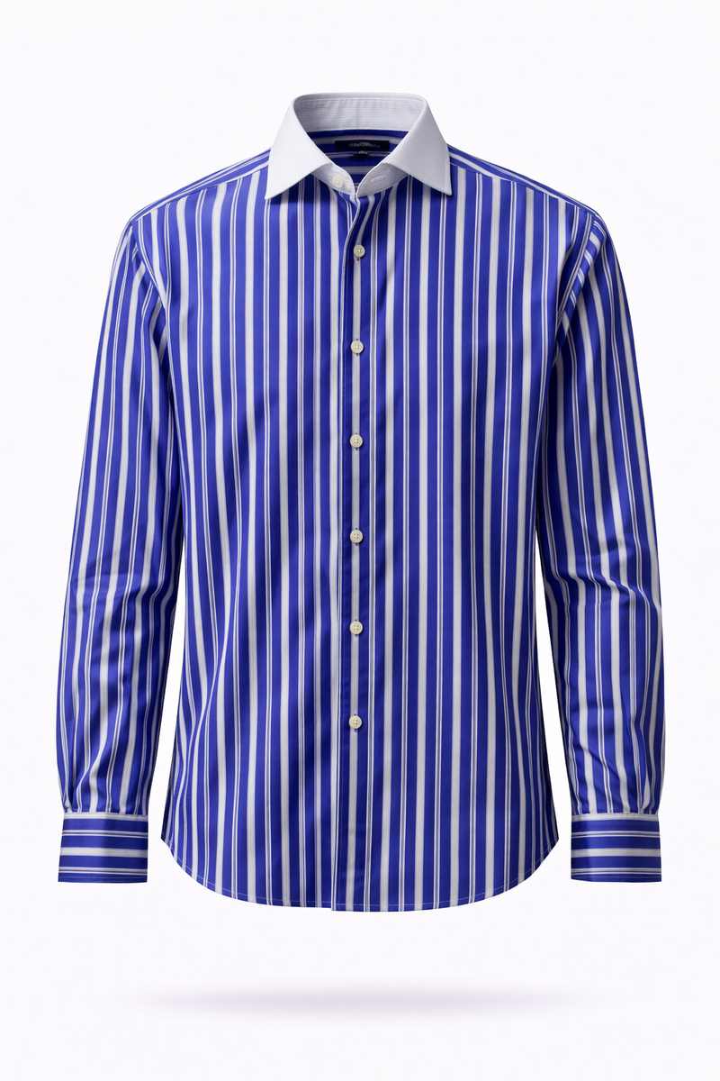 Vertical Stripe Button-Up Shirt