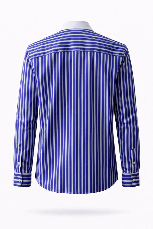 Vertical Stripe Button-Up Shirt