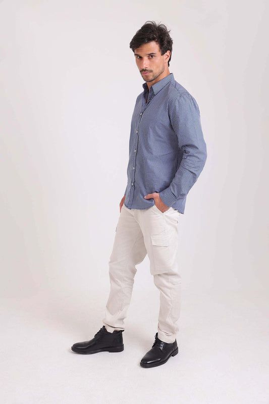 Casual Gingham Button-Down Shirt