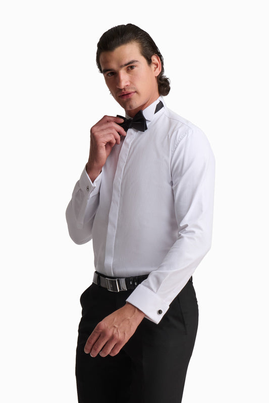White Textured Formal Shirt
